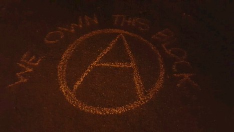 Chalk left in the street outside DA Mitch Morrisey’s house
